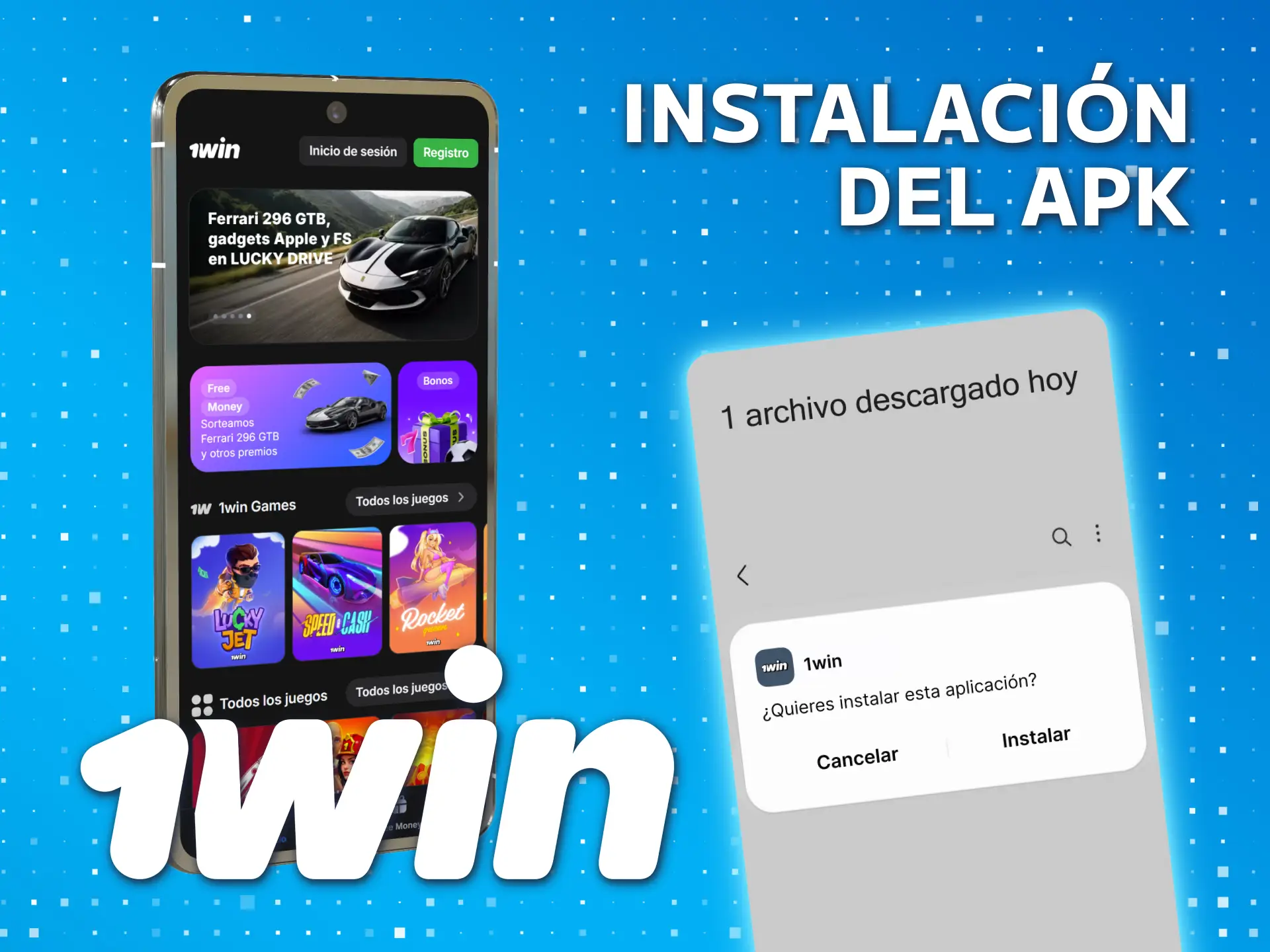 Obtenga la aplicación 1win para Android descargando e instalando APK.
