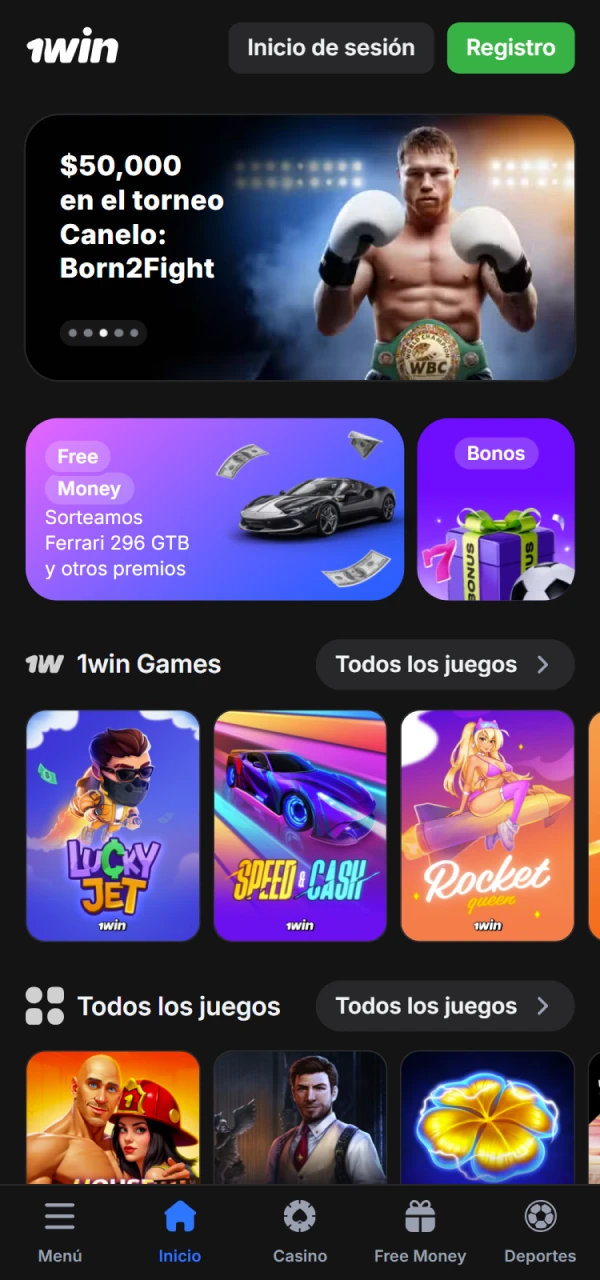 Abra el navegador de su dispositivo móvil y visite 1win.