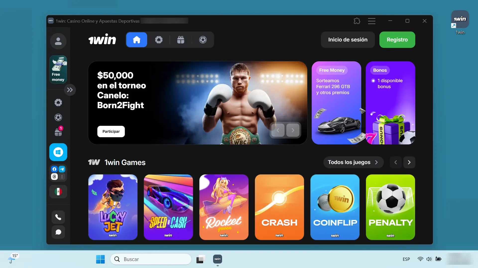 Siga los pasos del instalador para obtener la aplicación 1win.
