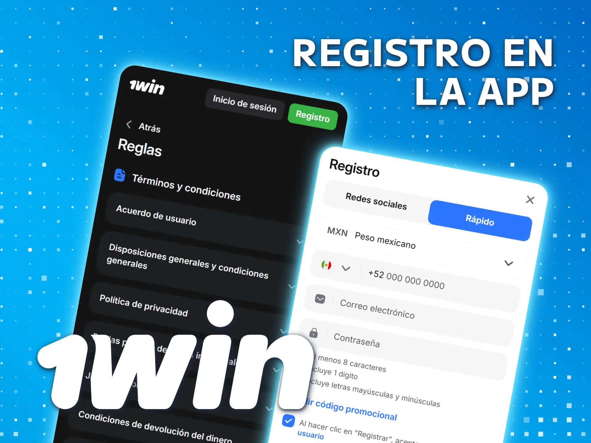 Regístrese en la aplicación oficial de 1win México.