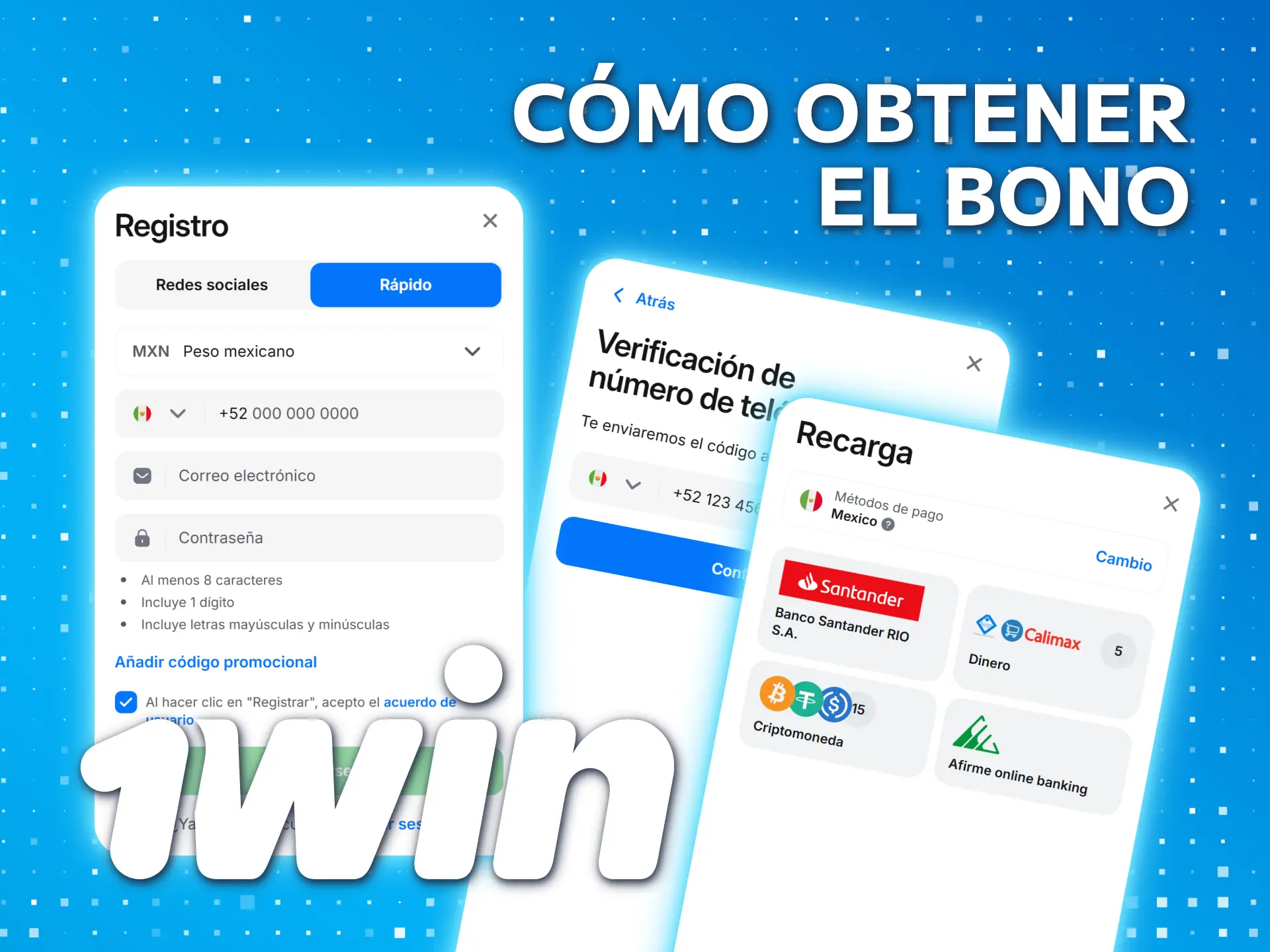Regístrese y deposite en 1win para obtener un bono.