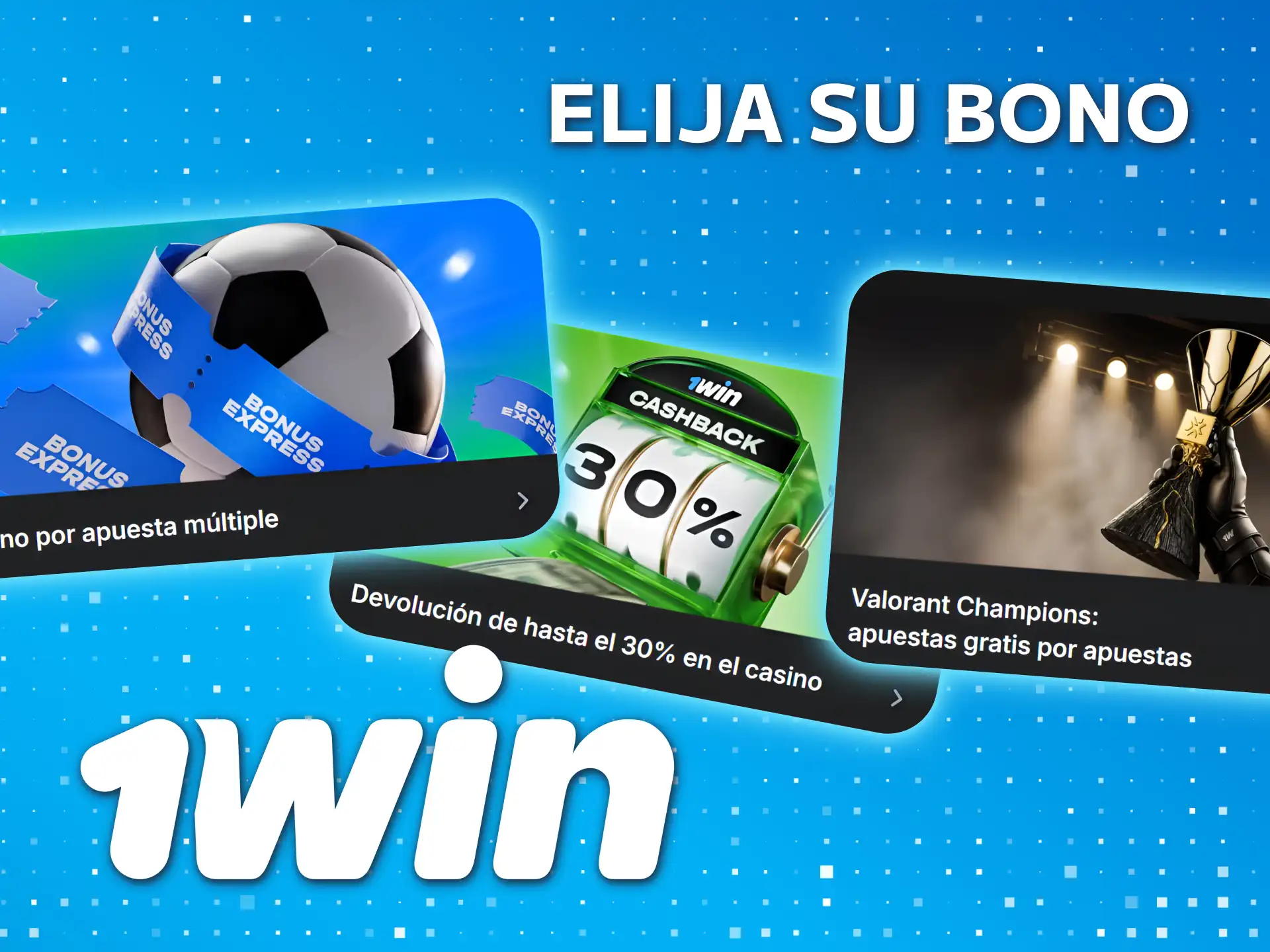 Elija entre diferentes tipos de bonos en la plataforma 1win.