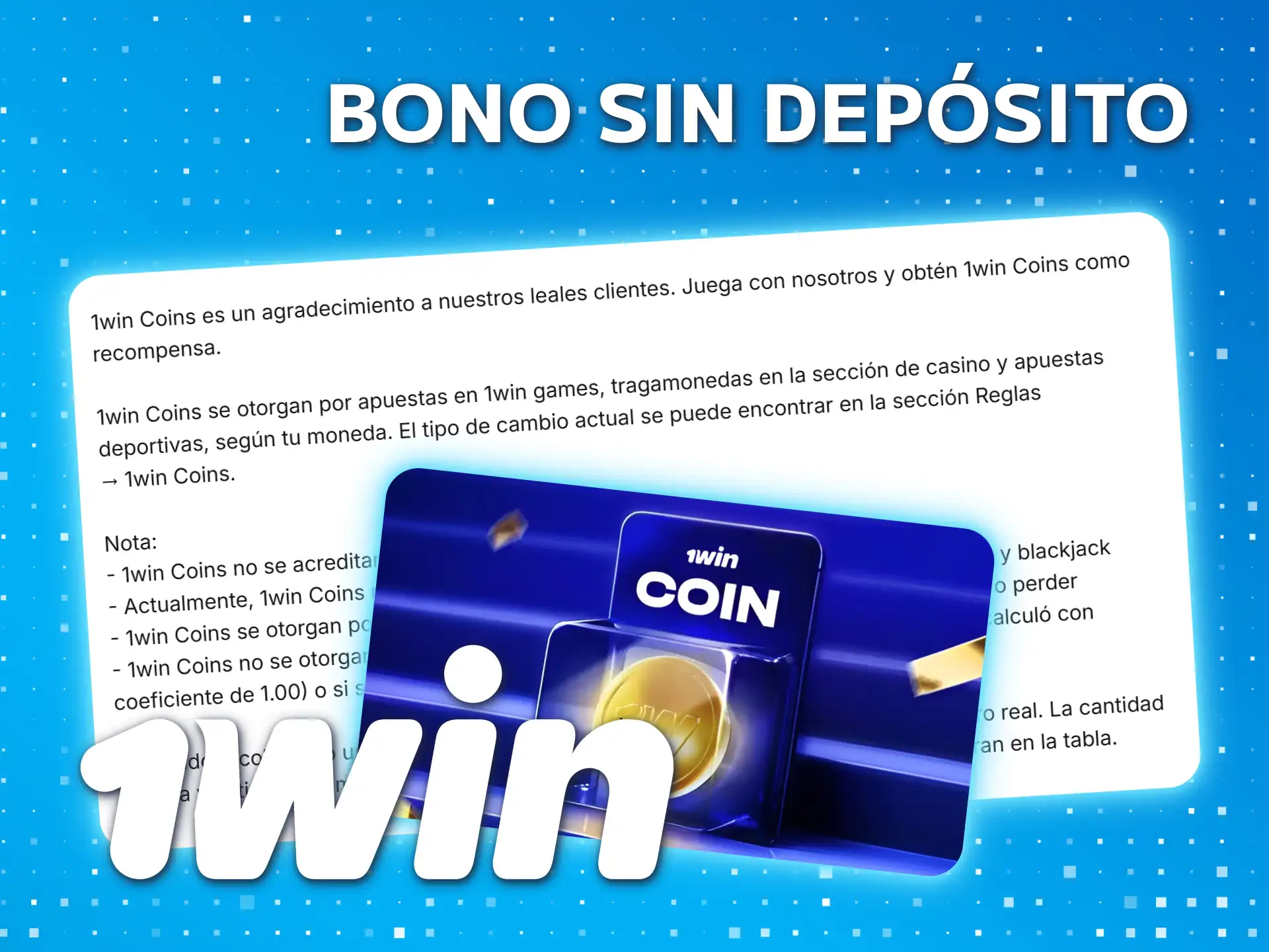 Infórmese sobre la oferta de bono sin depósito de 1win.