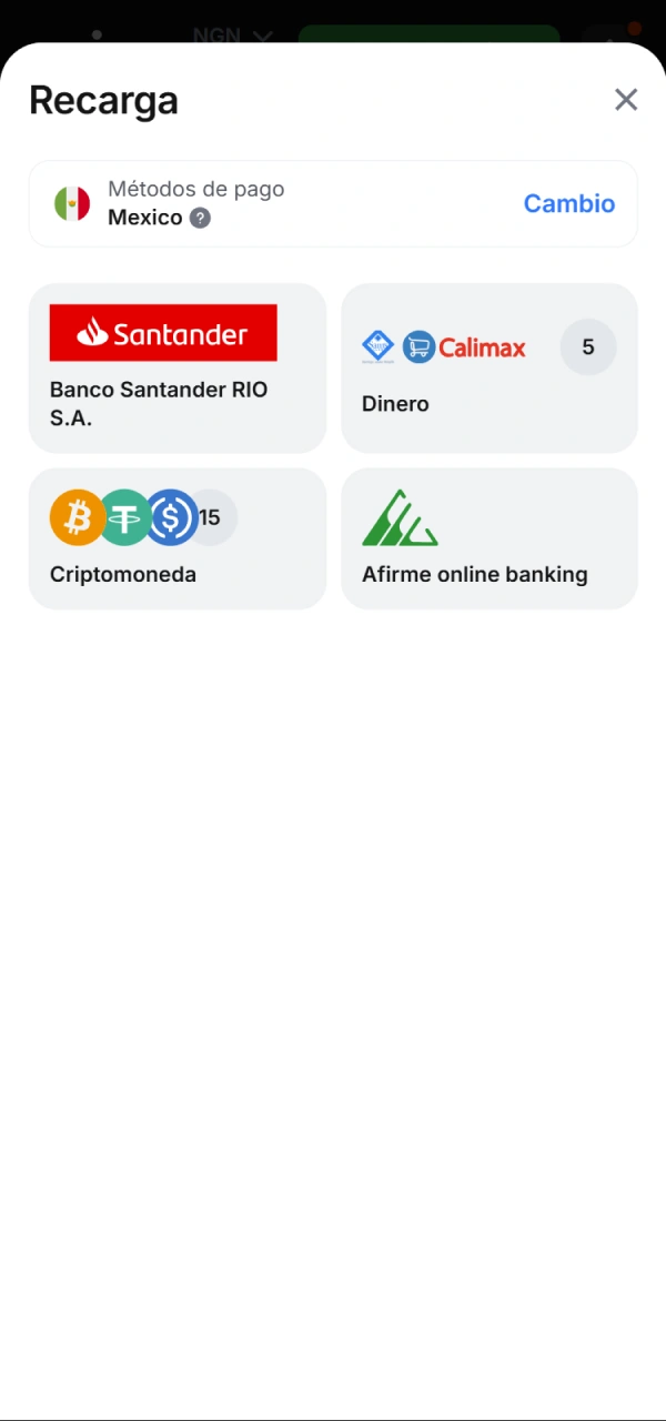 Realice un depósito rápido en su cuenta de 1win.