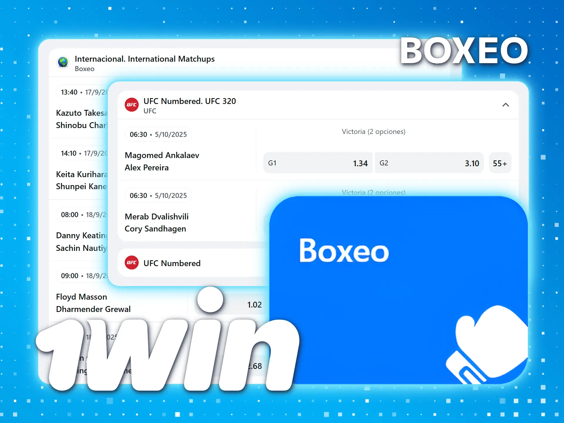 Pruebe las opciones de apuestas de boxeo en 1win official.