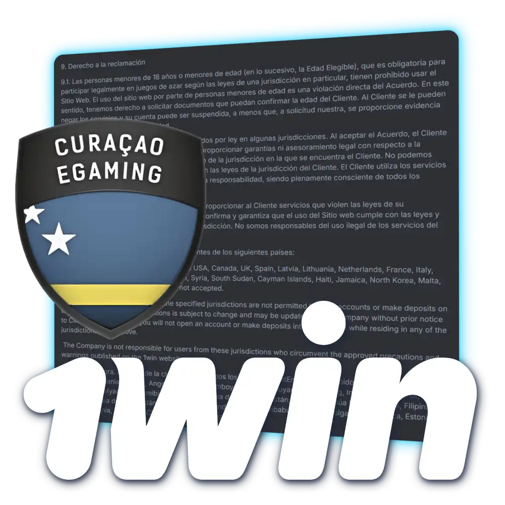 Infórmese sobre la licencia oficial de Curazao de 1win.