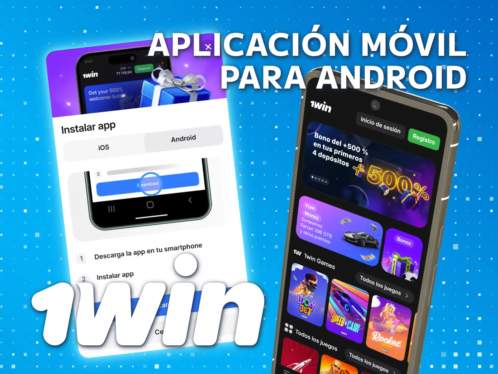 Descargue la aplicación oficial de 1win para dispositivos Android.