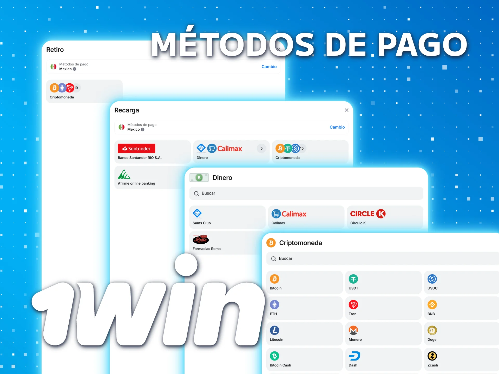 Disfrute de métodos de pago seguros en 1win México.