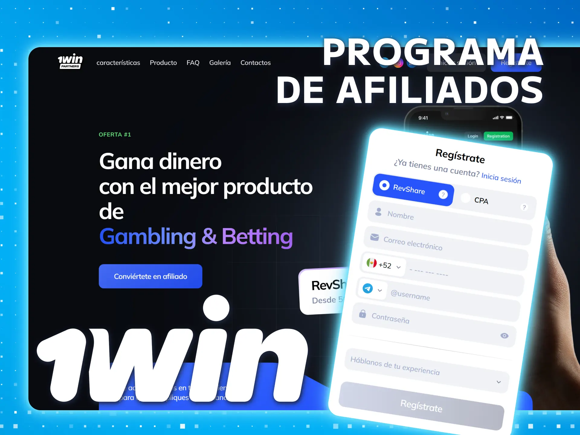 Comience a ganar con el programa de afiliados de 1win.