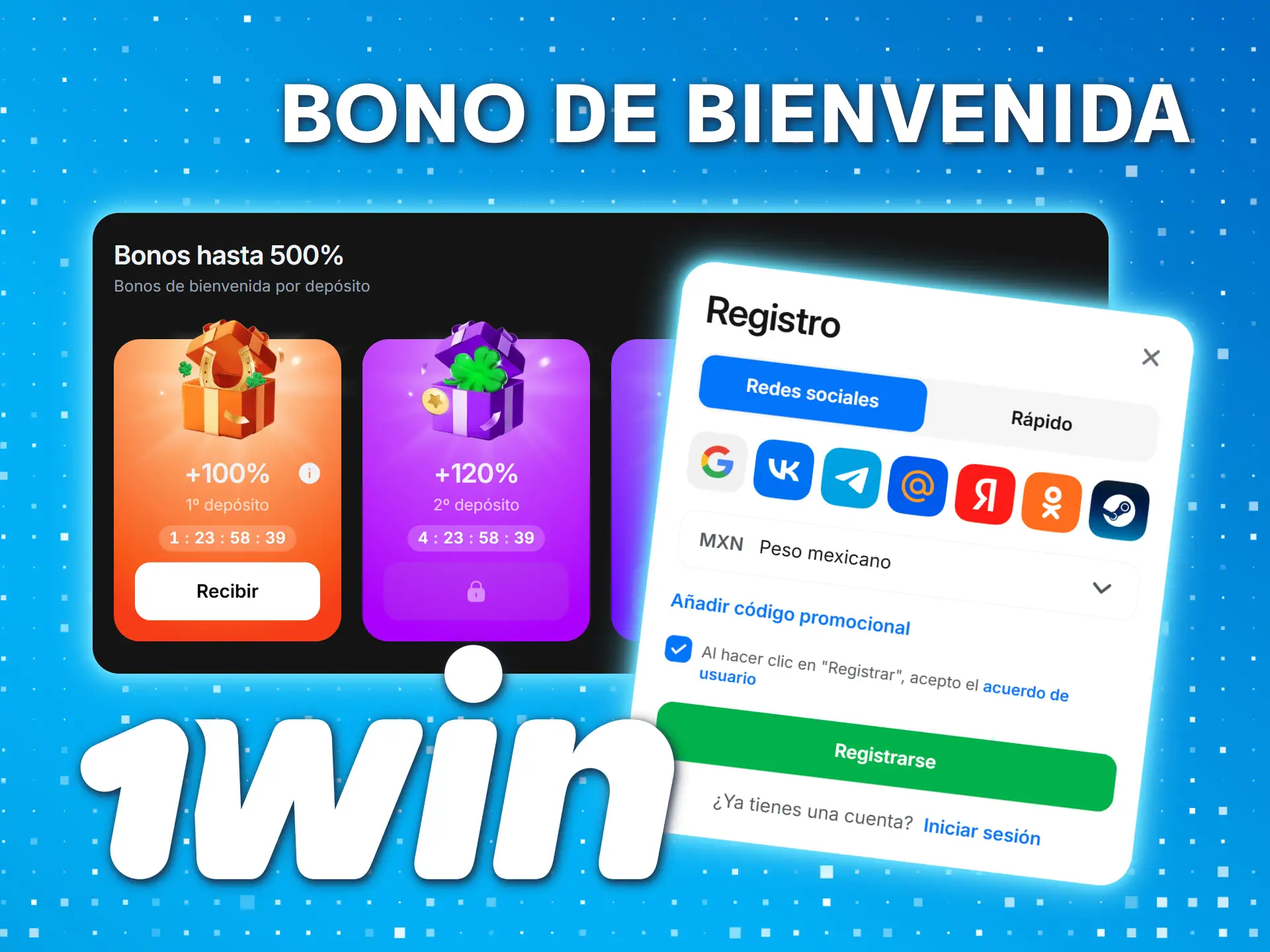 Regístrese y deposite en 1win para obtener recompensas de bienvenida.