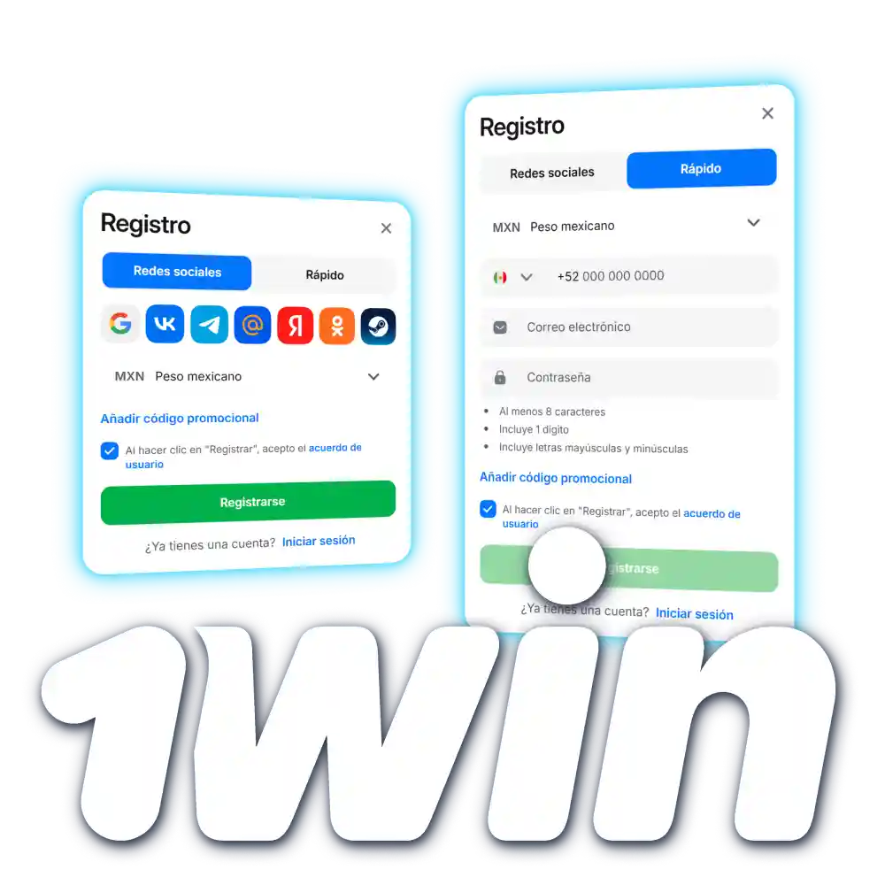 Realice el registro y cree su cuenta en 1win México.