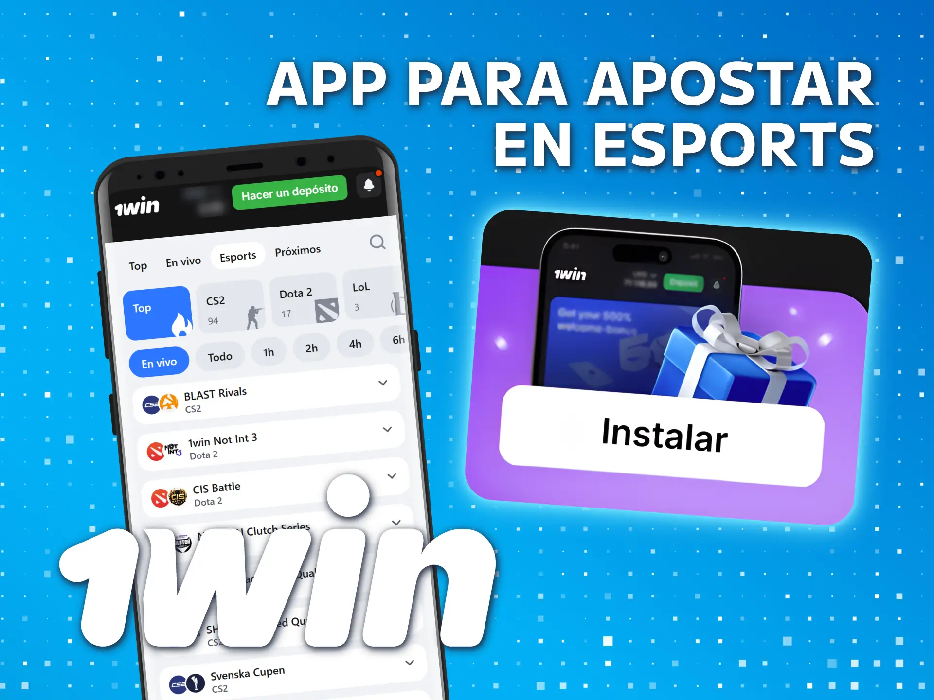 Descarga la app de 1win México para apostar en eSports.