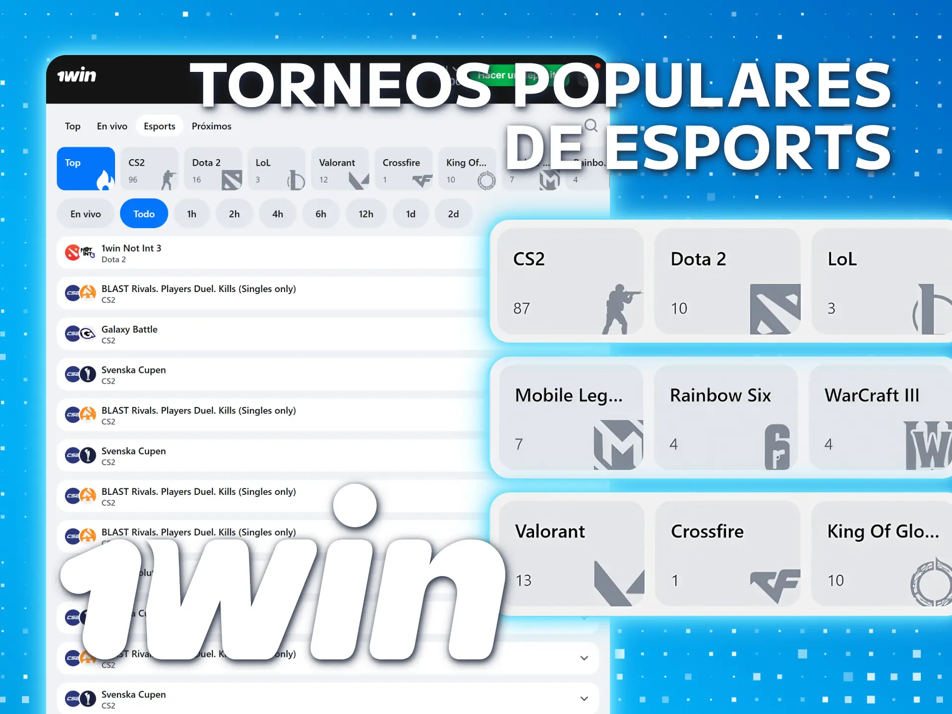 Explora las mejores torneos de eSports en 1win México.