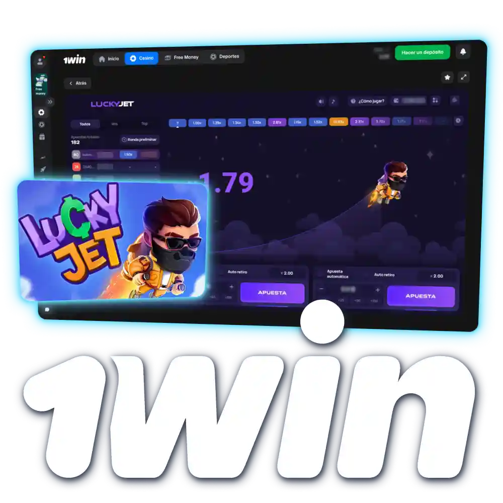 Disfruta del emocionante juego Lucky Jet crash en 1win México.