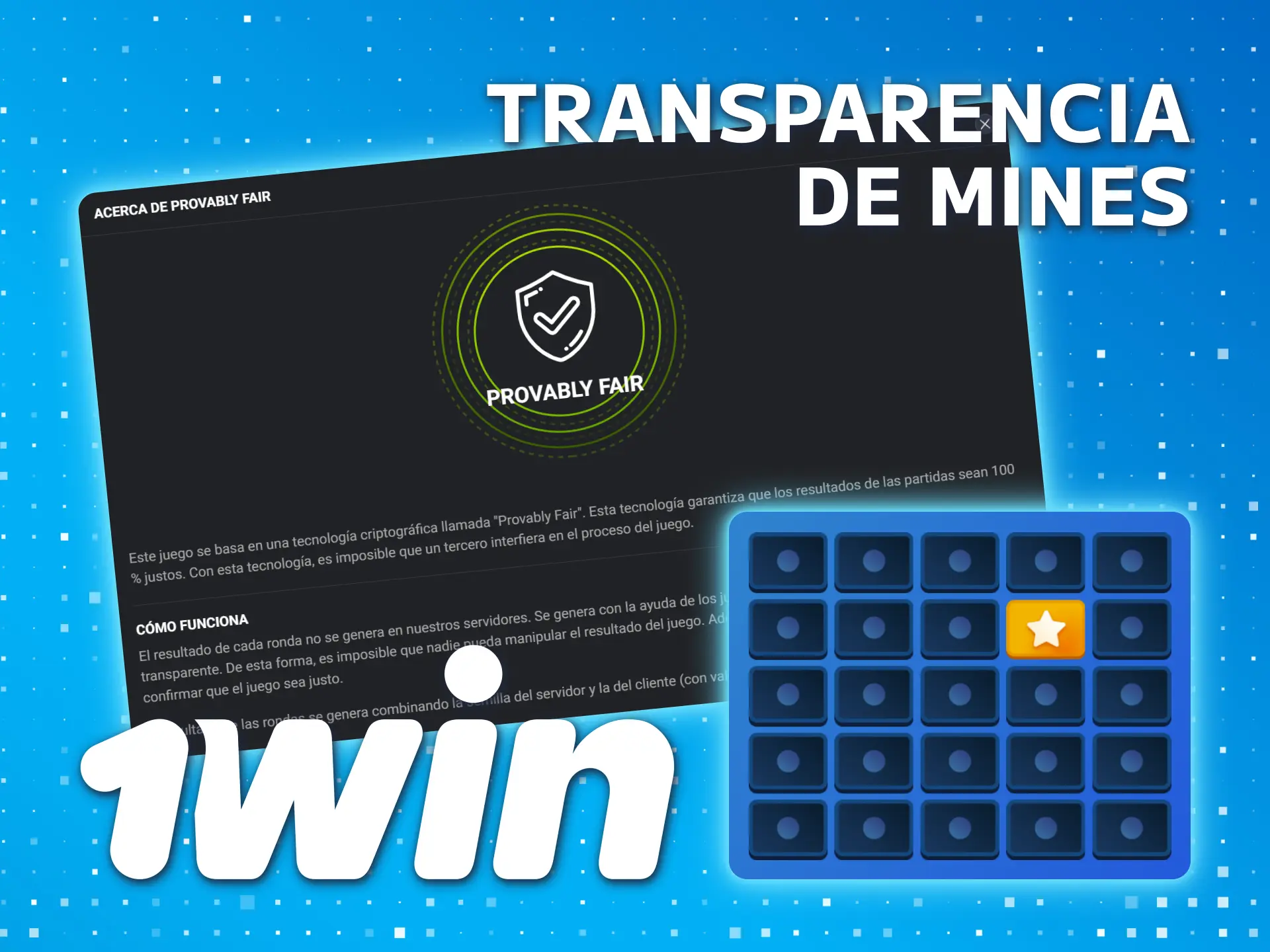 Verifique los resultados de 1win México Mines con Provably Fair.