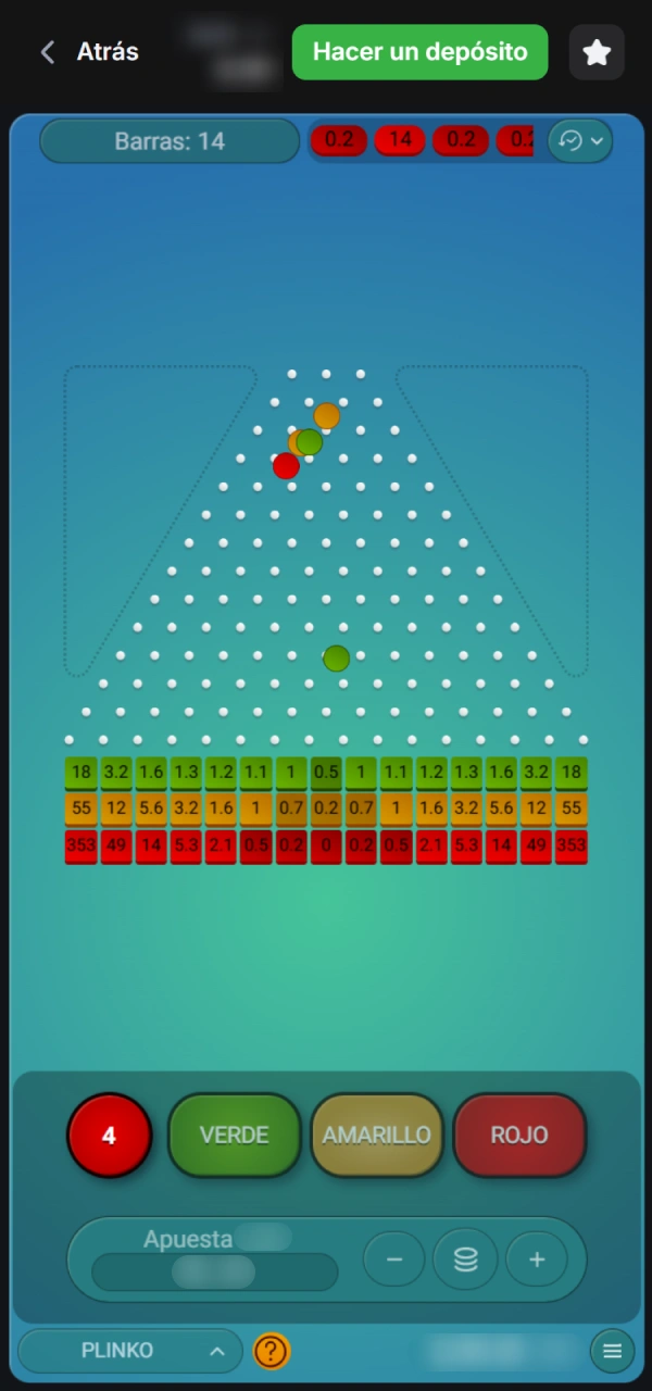 Presione el botón para comenzar a jugar 1win México Plinko.