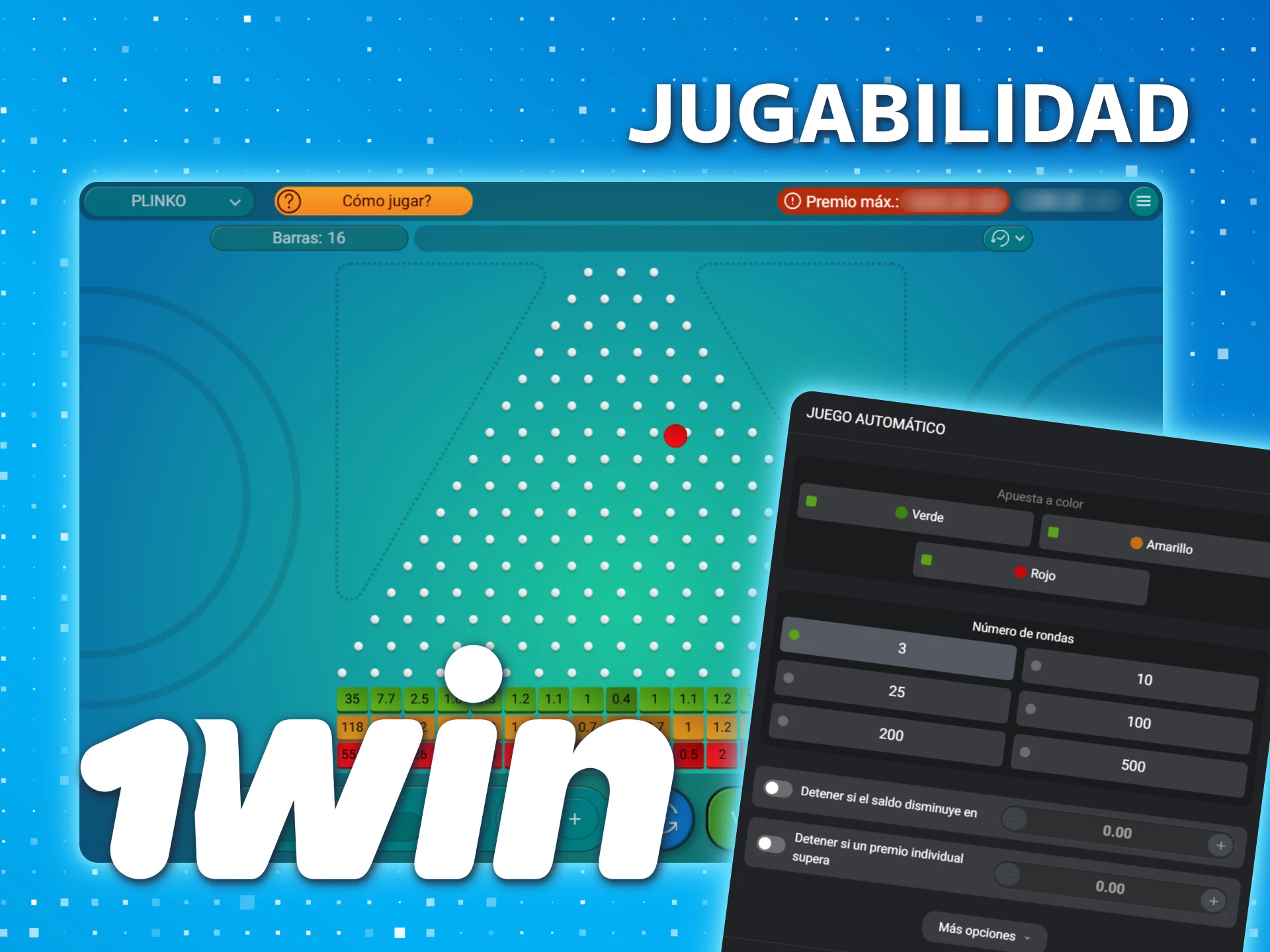 Vea el juego en línea de Plinko en 1win México.