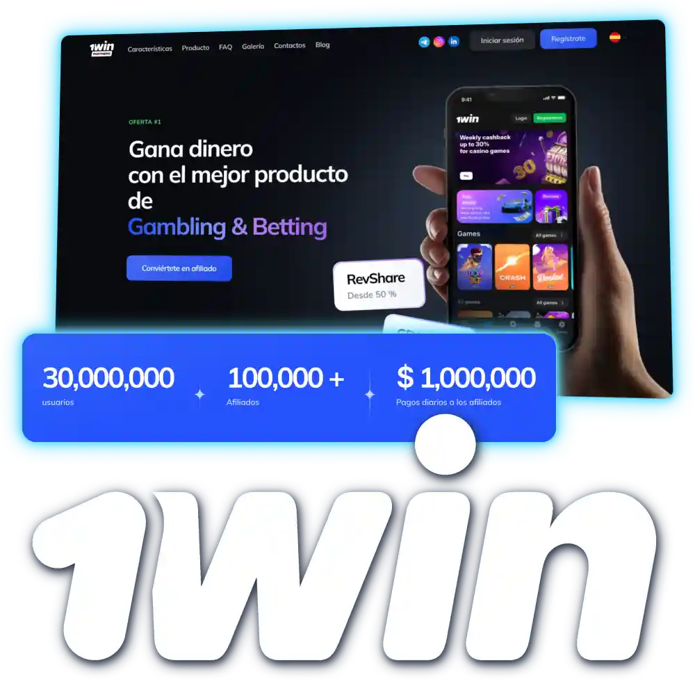 Gane con el programa de afiliados de 1win México.